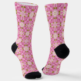 sokken met roze dwarsbloem