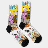Sokken met speelse honden- en kattenpatronen (Rechts)
