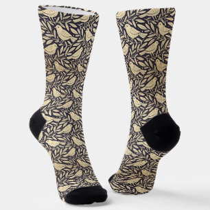 Sokken met vintage-blauwe botanische print