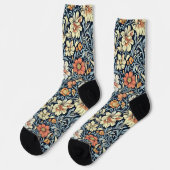 Sokken met vintage-blauwe botanische print (Links)