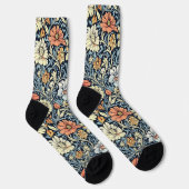 Sokken met vintage-blauwe botanische print (Rechts)