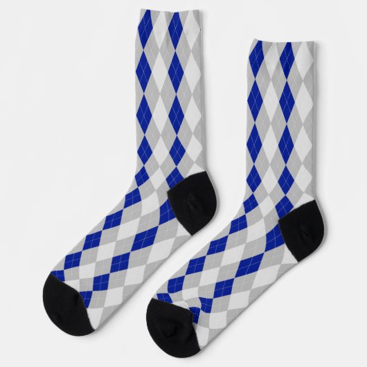 SOKKEN MIDNIGHT BLUE & GRAY Argyle Pattern (Links)