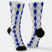 SOKKEN MIDNIGHT BLUE & GRAY Argyle Pattern (Gebogen)