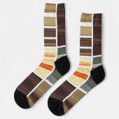 Sokken Modern Autumn Wavy Lines Earth Tones (Links)