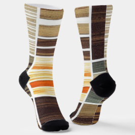 Sokken Modern Autumn Wavy Lines Earth Tones