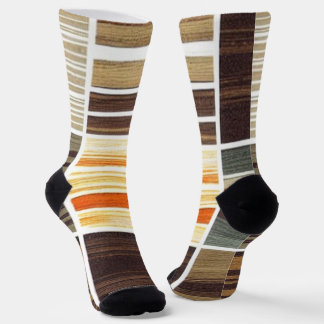 Sokken Modern Autumn Wavy Lines Earth Tones