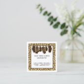 sokken op wasgoed voor dierlijke afdruk vierkante visitekaartje (Staand voorkant)