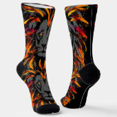 Sokken | Oranje donkere leeuwen Sokken (Gebogen)