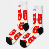 Sokken Red Owl Design (Links)