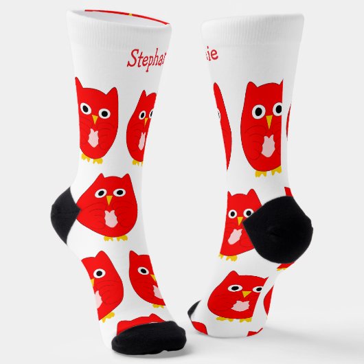 Sokken Red Owl Design (Gebogen)