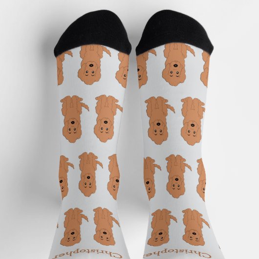 Sokken Rood Goldendoodle Ontwerp (Top)
