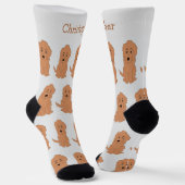 Sokken Rood Goldendoodle Ontwerp (Gebogen)