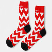 Sokken Rood Zig Zag Design (Links)