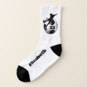 sokken van aangepast meiden voetbal met naam jerse (Links - buitenkant)