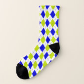 Sokken voor blauw en groen argyle (Links - buitenkant)