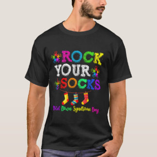 Sokken Wereld Down Syndroom Cadeau vrienden T-shirt