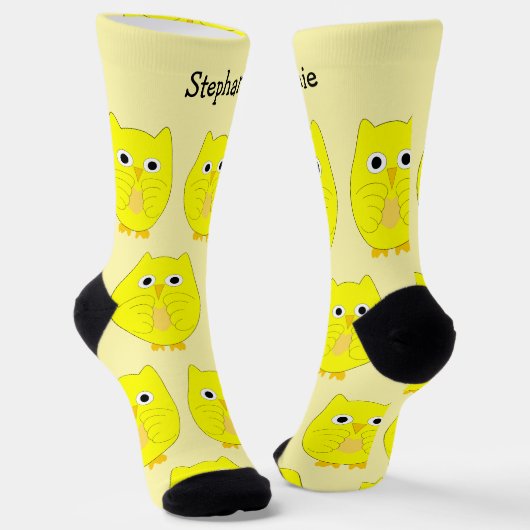 Sokken Yellow Owl Design (Gebogen)
