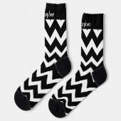 Sokken Zwart En Wit Zig Zag Design (Links)