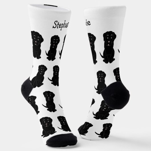 Sokken Zwart Labrador Dog Design (Gebogen)