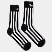 Sokken zwart-wit strepen ontwerp (Rechts)