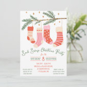 Sokkenruil Kerstfeest, Kerstborrel Kaart (Staand voorkant)