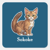 Sokoke Vierkante Sticker (Voorkant)