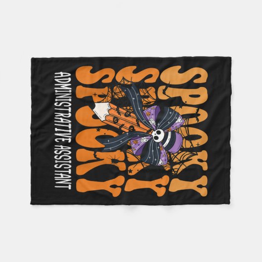 Soky Administrative Istant Halloween School  Fleece Deken (Voorkant (Horizontaal))