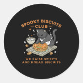 Soky Biscuits Club Black Cat Pumpkin Halloween Bak Ronde Sticker (Voorkant)