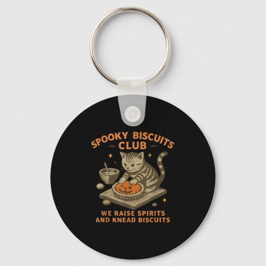Soky Biscuits Club Cat, Funny Cat Ghost Halloween  Sleutelhanger (Voorkant)