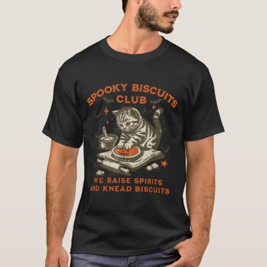 Soky Biscuits Club Cat, Funny Halloween Baking  T-shirt (Voorkant)