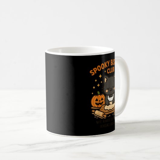Soky Biscuits Club Cat Funny Halloween Baking Tee  Koffiemok (Voorkant rechts)