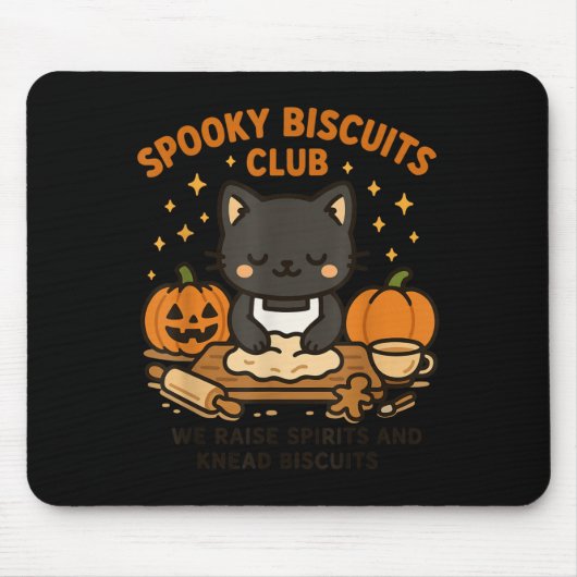 Soky Biscuits Club Cat Funny Halloween Baking Tee  Muismat (Voorkant)