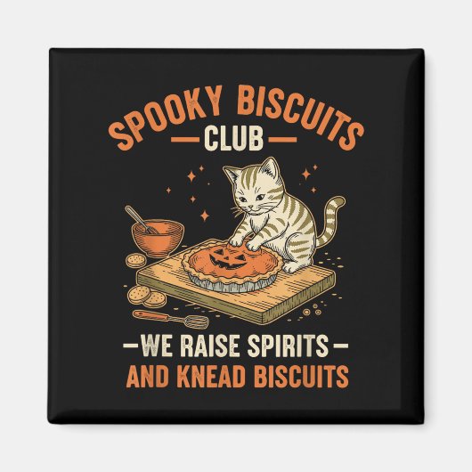 Soky Biscuits Club Funny Halloween Cat Baking Magneet (Voorkant)