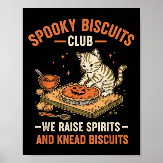 Soky Biscuits Club Grappig Halloween Kattenbakken Poster (Voorkant)