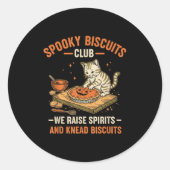 Soky Biscuits Club Grappig Halloween Kattenbakken Ronde Sticker (Voorkant)