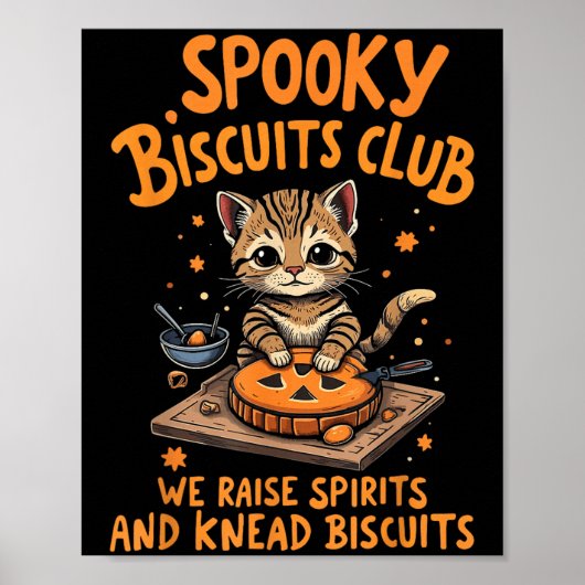 Soky Biscuits Club Kat Grappig Halloween Bakken Poster (Voorkant)
