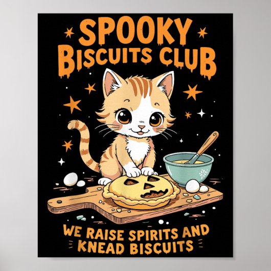 Soky Biscuits Club Kat Grappig Halloween Bakken Poster (Voorkant)