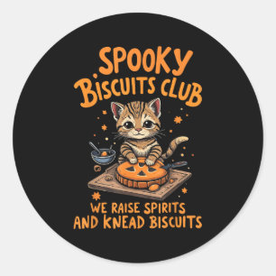 Soky Biscuits Club Kat Grappig Halloween Bakken Ronde Sticker