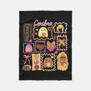 Soky Conchas Ghost Halloween Mexicaanse Pan Dulce Fleece Deken