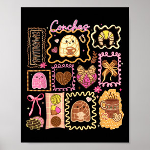 Soky Conchas Ghost Halloween Mexicaanse Pan Dulce Poster
