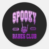 Soky Est. 1629 Babes Club, Retro, Goth  Ronde Sticker (Voorkant)