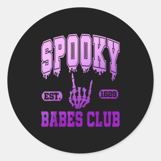 Soky Est. 1629 Babes Club, Retro, Goth  Ronde Sticker (Voorkant)