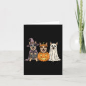 Soky Ghost Blue Heeler Pumpkin Halloween Dog Lover Kaart (Voorkant)