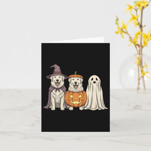 Soky Ghost Great Pyrenees Pumpkin Halloween Dog Lo Kaart (Gele Bloem)