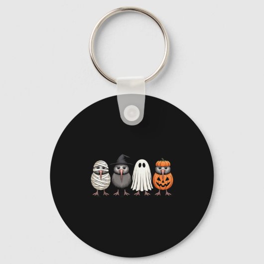 Soky Ghost Kiwi Bird Pumpkin Halloween Skeleton  Sleutelhanger (Voorkant)