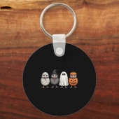 Soky Ghost Kiwi Bird Pumpkin Halloween Skeleton  Sleutelhanger (Voorkant)
