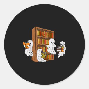 Soky Ghost Leesboeken Halloween Bibliotheek Boekwe Ronde Sticker