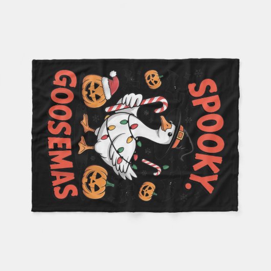 Soky Goosemas Funny Goose Halloween Christmas Cost Fleece Deken (Voorkant (Horizontaal))