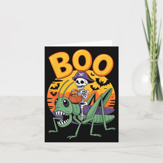 Soky Grhopper Costume On Boo Grhopper Halloween  Kaart (Voorkant)