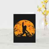Soky Halloween Bigfoot Pumpkin Funny Halloween Sas Kaart (Gele Bloem)